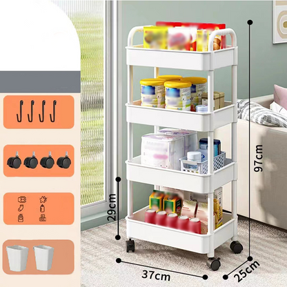 🌞Fris De Lente In Met 50% Korting!🏡Verrijdbare Trolley op Wielen | Smalle Rolwagen voor Keuken & Badkamer | Ruimtebesparend Opbergrek (Tot 5 Lagen)