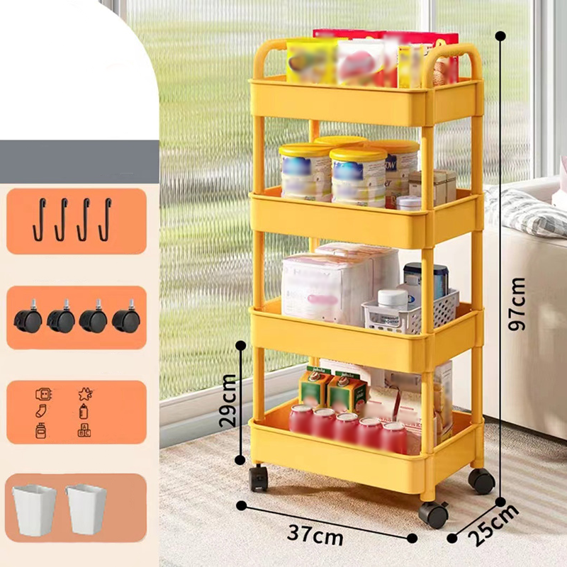 🌞Fris De Lente In Met 50% Korting!🏡Verrijdbare Trolley op Wielen | Smalle Rolwagen voor Keuken & Badkamer | Ruimtebesparend Opbergrek (Tot 5 Lagen)