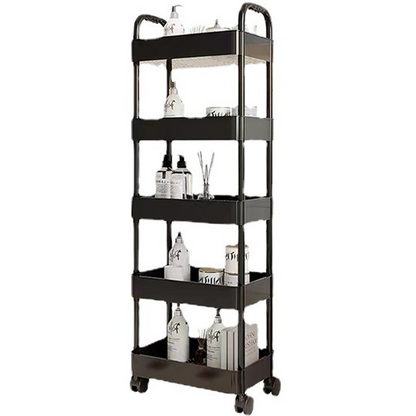 🌞Fris De Lente In Met 50% Korting!🏡Verrijdbare Trolley op Wielen | Smalle Rolwagen voor Keuken & Badkamer | Ruimtebesparend Opbergrek (Tot 5 Lagen)