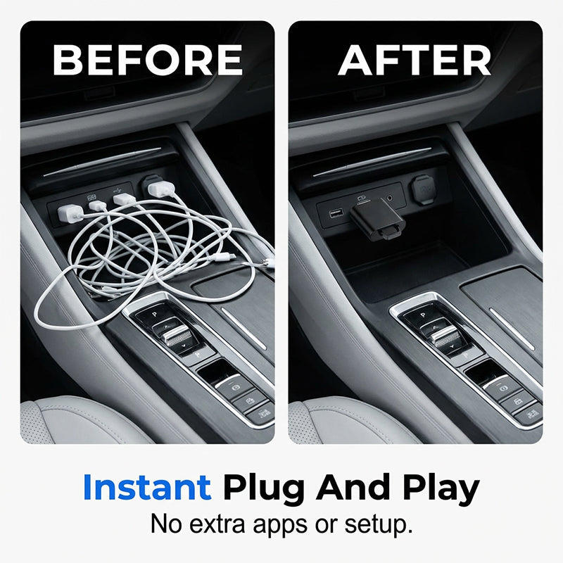 🚗 2-in-1 draadloze iOS- en Android Auto-adapter | Direct verbinding • Betrouwbaar