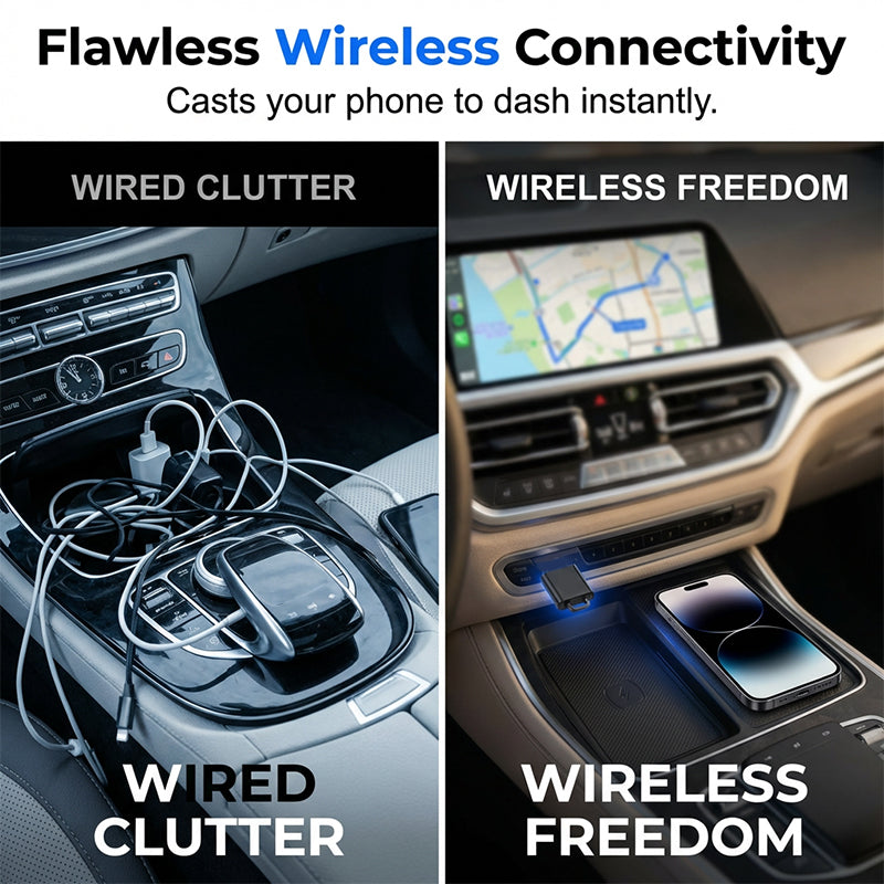 🚗 2-in-1 draadloze iOS- en Android Auto-adapter | Direct verbinding • Betrouwbaar