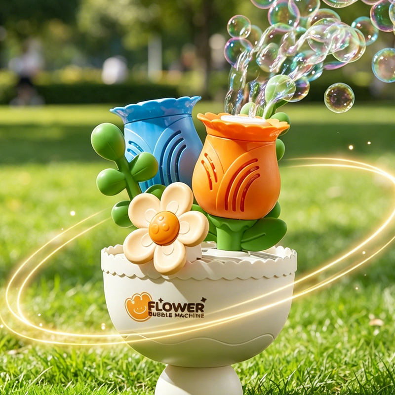 Automatic Flower Bubble Machine Toy for Kids