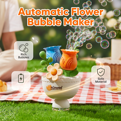 Automatic Flower Bubble Machine Toy for Kids