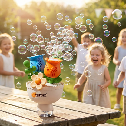 Automatic Flower Bubble Machine Toy for Kids