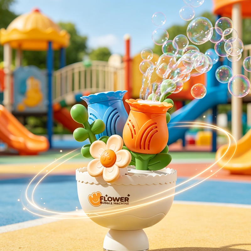 Automatic Flower Bubble Machine Toy for Kids