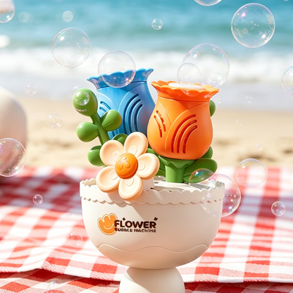 Automatic Flower Bubble Machine Toy for Kids