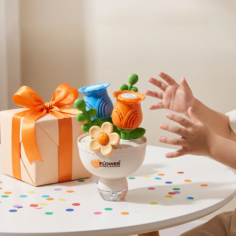Automatic Flower Bubble Machine Toy for Kids