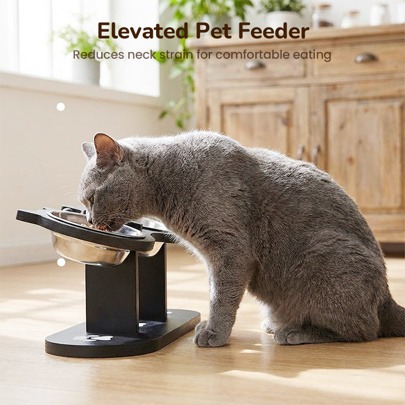 🟔🎁Nieuws: 50% KORTING🟔Verhoogde voerbak voor honden en katten met 3 bakjes – antislip en stabiel 🐾🥣