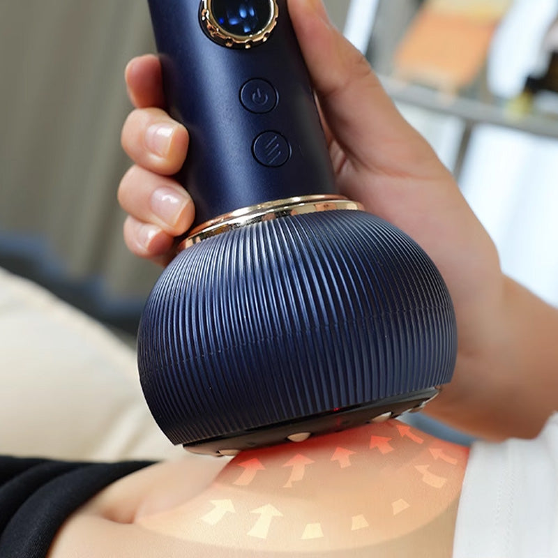 Set met elektrische cupping-massageapparaat en meridiaanborstels