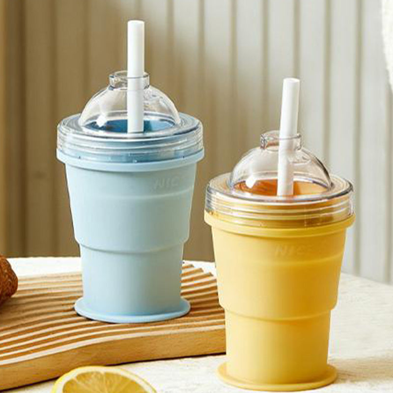 🥤 Opvouwbare IJsbalbeker | Altijd genieten van ijskoude drankjes, 2-in-1 voor ijs maken en drinken 🧊