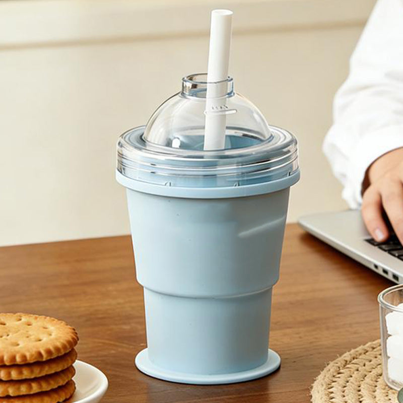 🥤 Opvouwbare IJsbalbeker | Altijd genieten van ijskoude drankjes, 2-in-1 voor ijs maken en drinken 🧊