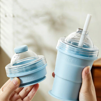 🥤 Opvouwbare IJsbalbeker | Altijd genieten van ijskoude drankjes, 2-in-1 voor ijs maken en drinken 🧊