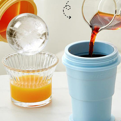 🥤 Opvouwbare IJsbalbeker | Altijd genieten van ijskoude drankjes, 2-in-1 voor ijs maken en drinken 🧊