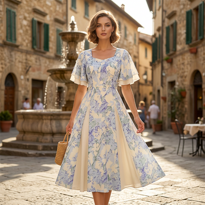 👗 60% Korting – Fit & Flare Jurk met Zwierige Mouwen | Flatterend, Luchtig & Elegant bij Elke Stap