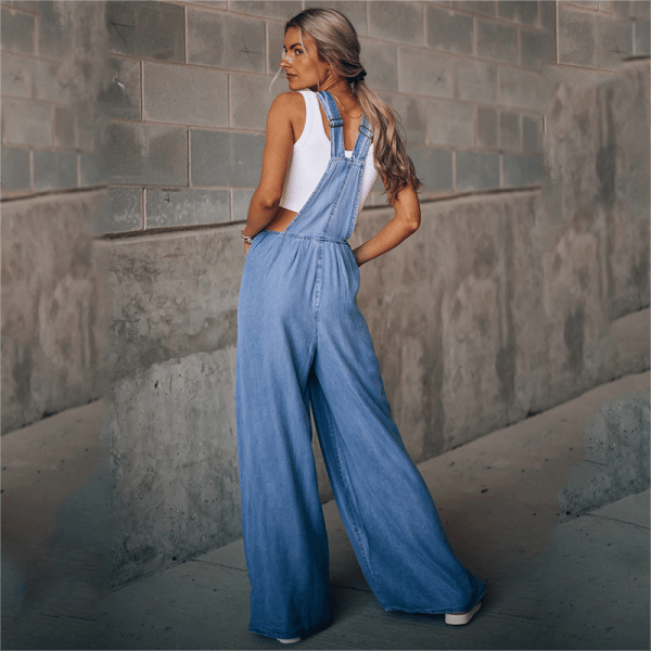 Dames losse verstelbare riem breedbeen denim