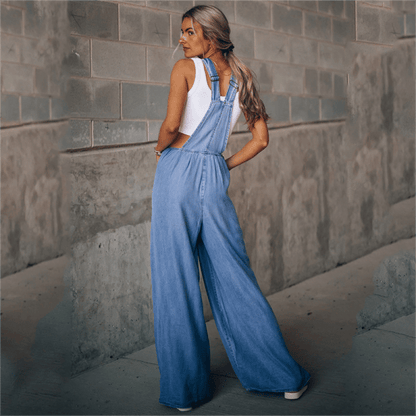 Dames losse verstelbare riem breedbeen denim