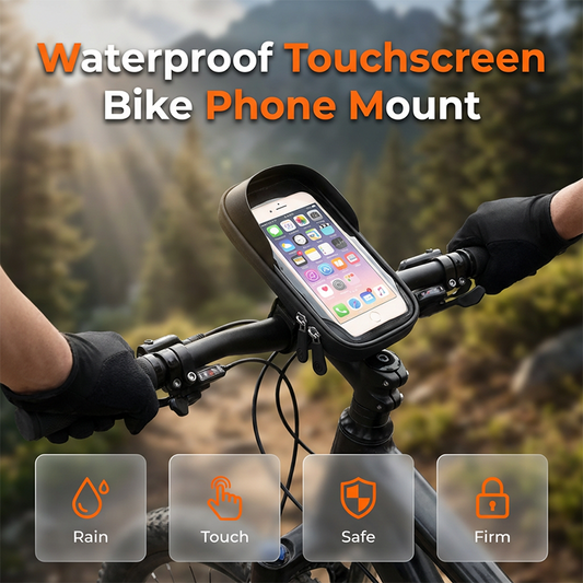 🚴‍♂️ Waterdichte telefoonhouder – Voor op de fiets | 360° draaibaar • Eenvoudige montage