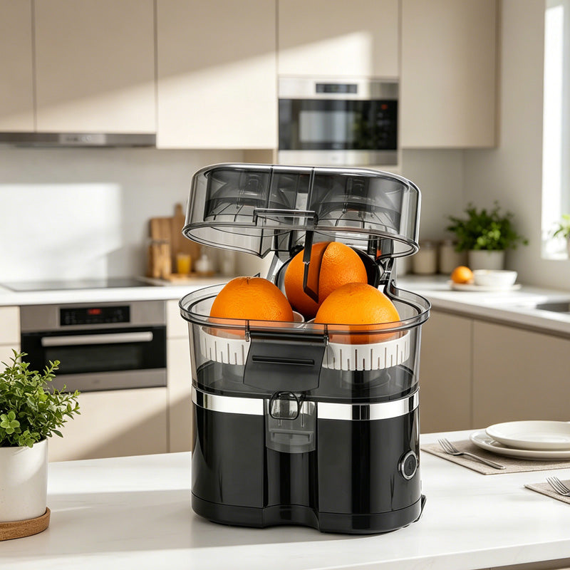 🍹🔥 50% KORTING ⏰ Automatische citruspers met twee uitlopen – vers sap in enkele seconden 🍊✨