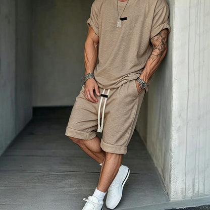 👕🩳 Casual T-shirt- en korte broekset voor heren | Comfortabel • Ademend • 2-delig
