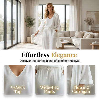 ⏰ 50% Rabatt –Elegantes, lässiges dreiteiliges Weitbein-Set | Weich, hautfreundlich, fließend und figurumschmeichelnd ✨👖