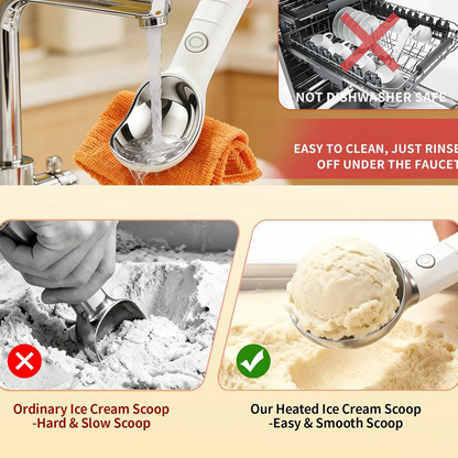 🥄 NU 55% KORTING! ⚡ Elektrische, zelfsmeltende ijsschep – Wordt direct warm, schept soepel en is perfect voor moeiteloos dessertgenot 🍦