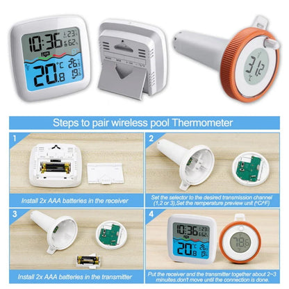 🌡️ Digital Wireless Pool Thermometer – Floating | Easy-to-read • Waterproof • Accurate