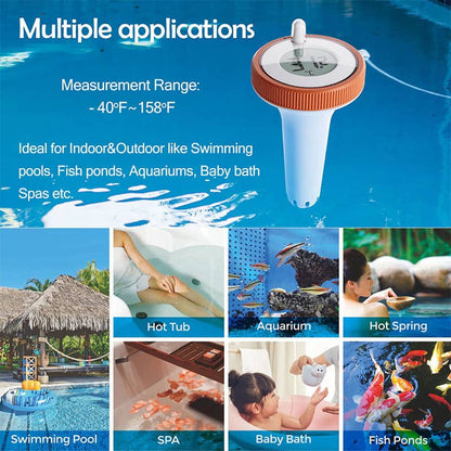 🌡️ Digital Wireless Pool Thermometer – Floating | Easy-to-read • Waterproof • Accurate