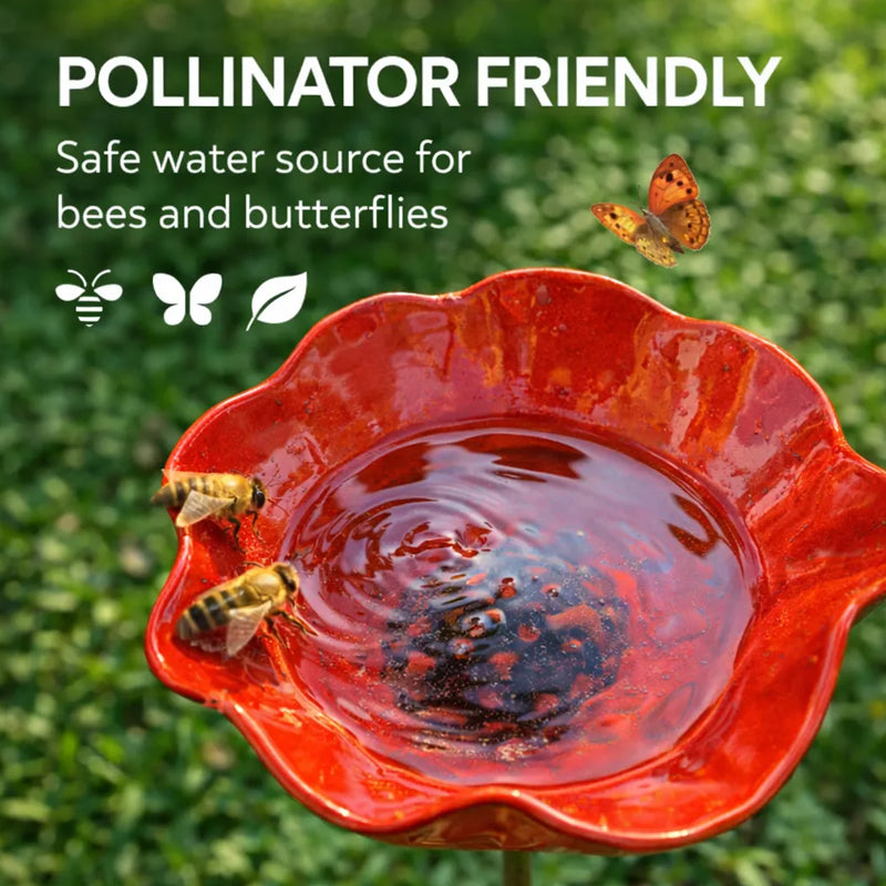🌞Fris De Lente In Met 50% Korting!🐦2-in-1 Tuinsteker & Mini Vogelbadje - Duurzaam Kunstwerk voor Buiten