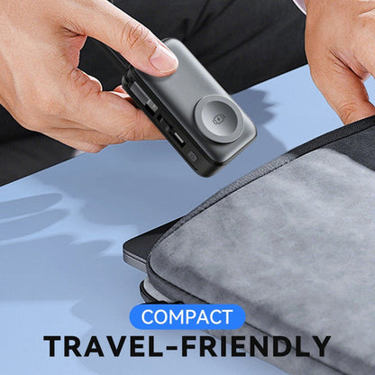 📱 3-in-1 Universele Powerbank | Magnetisch Ontwerp | Ingebouwde Kabels | Draadloos Opladen | Ultra Compact | 5000mAh🌞