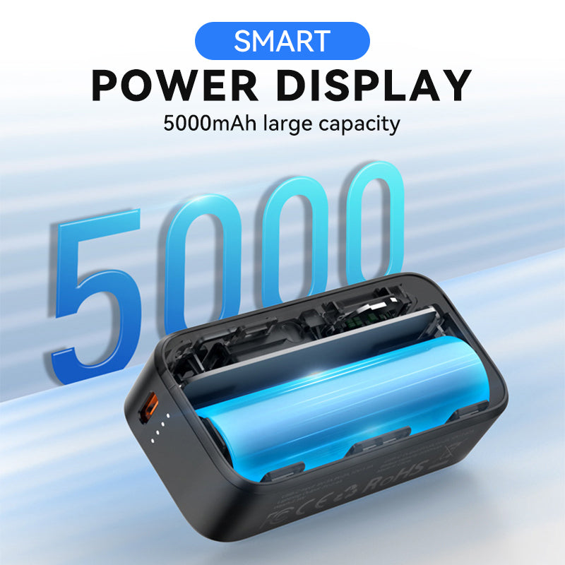 📱 3-in-1 Universele Powerbank | Magnetisch Ontwerp | Ingebouwde Kabels | Draadloos Opladen | Ultra Compact | 5000mAh🌞