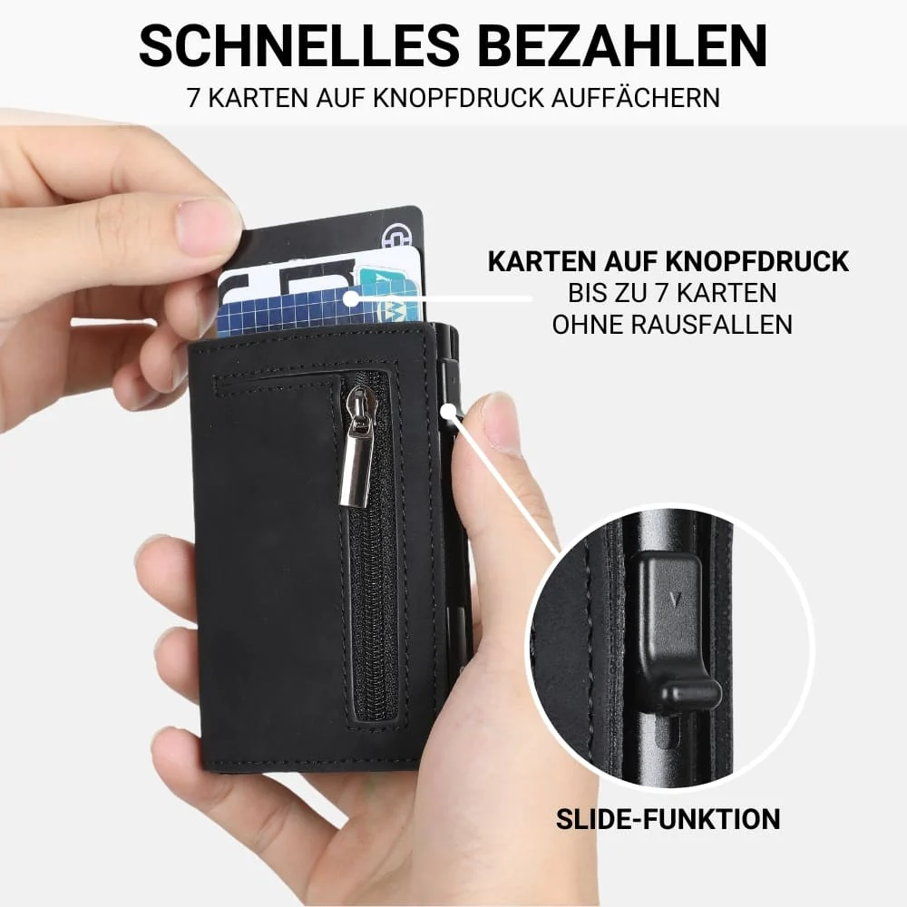 🌞Fris De Lente In Met 50% Korting!💳Slim Wallet met RFID-Bescherming - Pop-up Pasjeshouder & Muntvak - Compact Design - Hoogwaardig Kunstleer & Aluminium