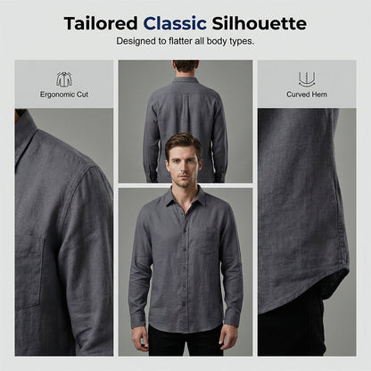 👕 Heren casual ademend shirt met lange mouwen | Zachte stof • De hele dag comfortabel