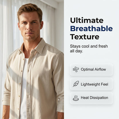 👕 Heren casual ademend shirt met lange mouwen | Zachte stof • De hele dag comfortabel