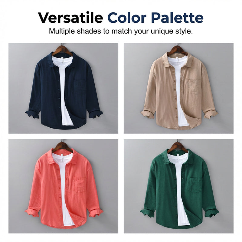 👕 Heren casual ademend shirt met lange mouwen | Zachte stof • De hele dag comfortabel