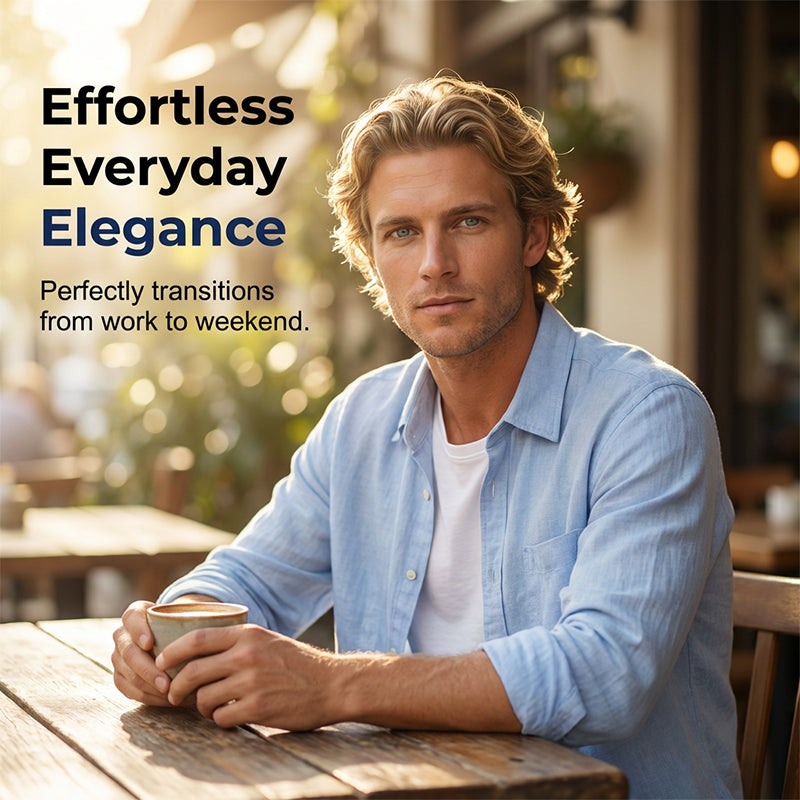 👕 Heren casual ademend shirt met lange mouwen | Zachte stof • De hele dag comfortabel