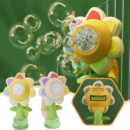 🌻50% KORTING! 🫧 Draagbaar elektrisch bellenblaasapparaat in de vorm van een zonnebloem – Automatische bellen, schattig ontwerp & perfect voor kinderen 🎈