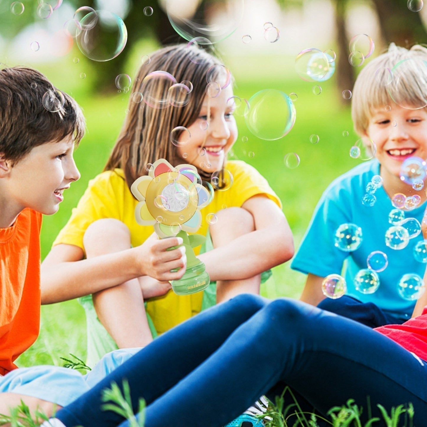 🌻50% KORTING! 🫧 Draagbaar elektrisch bellenblaasapparaat in de vorm van een zonnebloem – Automatische bellen, schattig ontwerp & perfect voor kinderen 🎈
