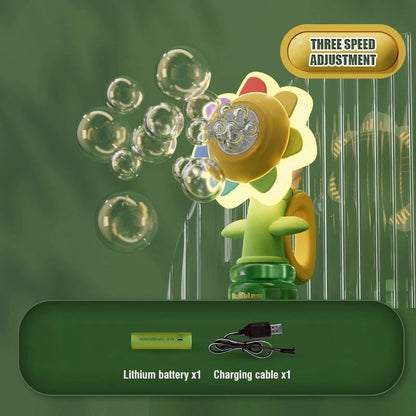 🌻50% KORTING! 🫧 Draagbaar elektrisch bellenblaasapparaat in de vorm van een zonnebloem – Automatische bellen, schattig ontwerp & perfect voor kinderen 🎈