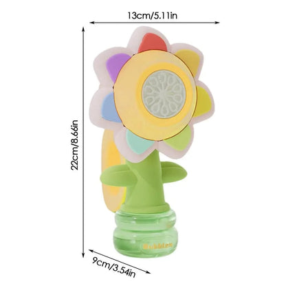 🌻50% KORTING! 🫧 Draagbaar elektrisch bellenblaasapparaat in de vorm van een zonnebloem – Automatische bellen, schattig ontwerp & perfect voor kinderen 🎈