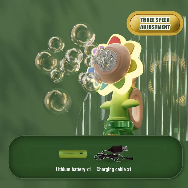 🌻50% KORTING! 🫧 Draagbaar elektrisch bellenblaasapparaat in de vorm van een zonnebloem – Automatische bellen, schattig ontwerp & perfect voor kinderen 🎈