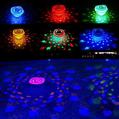 🔮 Drijvende LED-visprojector • Zwembadverlichting | **8 kleuren • 4 standen • Oplaadbaar