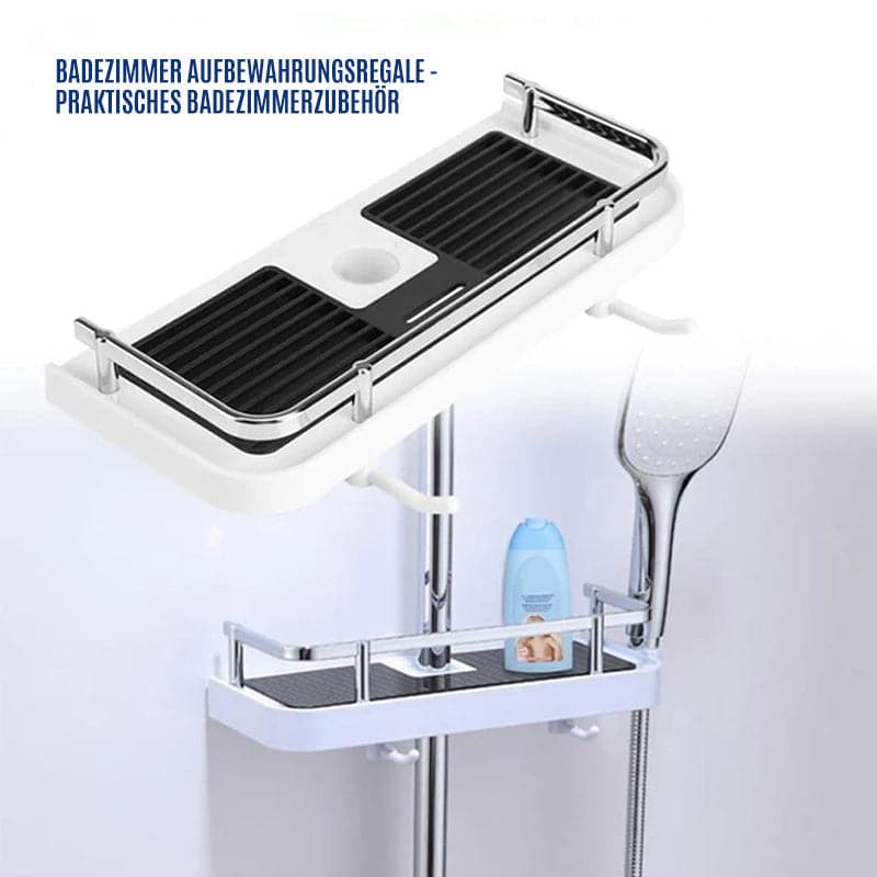 🌞Fris De Lente In Met 50% Korting!🌟Douchestang Rekje - Zonder Boren - Verstelbare Badkamer Organiser - Roestvrij & Ruimtebesparend - Universele Pasvorm