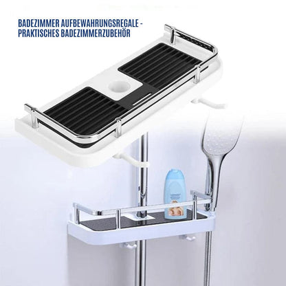 🌞Fris De Lente In Met 50% Korting!🌟Douchestang Rekje - Zonder Boren - Verstelbare Badkamer Organiser - Roestvrij & Ruimtebesparend - Universele Pasvorm