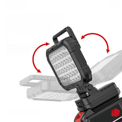 ⏳BEPERKTE TIJD: 50% KORTING!💡 Multifunctionele LED Werklamp｜Draaibare Kop 180° + Dubbele USB-Laadpoort 🔋｜🌧️ Waterdicht & Vast, Compatibel met Meeste Accu's
