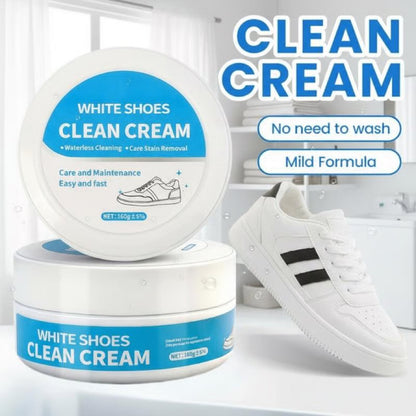 👟🔥50% KORTING🔥 Waterloze Reinigingscrème voor Witte Schoenen met Spons