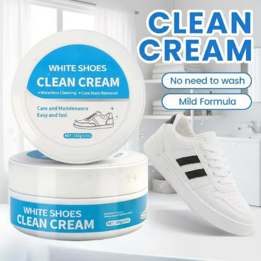 👟🔥50% KORTING🔥 Waterloze Reinigingscrème voor Witte Schoenen met Spons