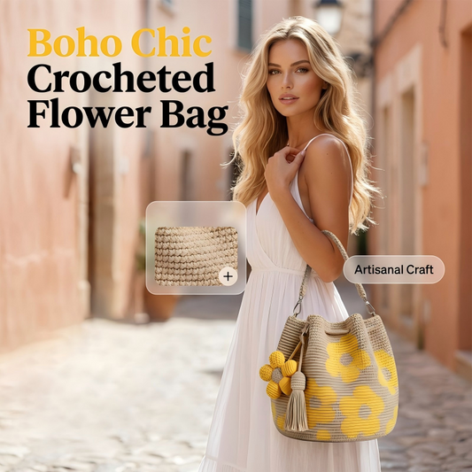 🧶2026 Nieuw binnen 50% KORTING👜Gehaakte Bloemen Bucketbag voor Dames – Ruim & Stijlvol 🧶