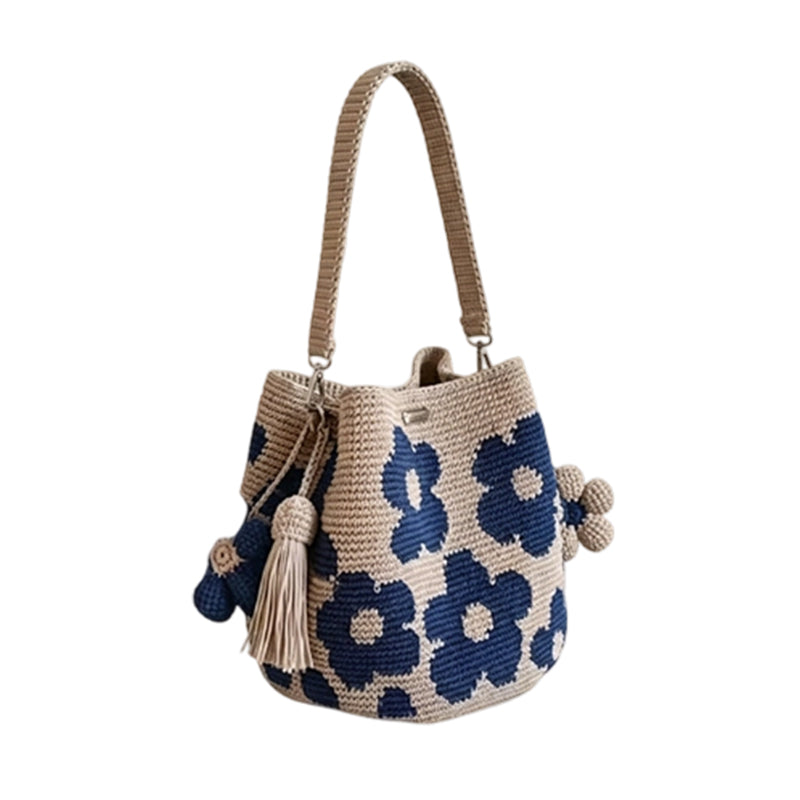 🧶2026 Nieuw binnen 50% KORTING👜Gehaakte Bloemen Bucketbag voor Dames – Ruim & Stijlvol 🧶