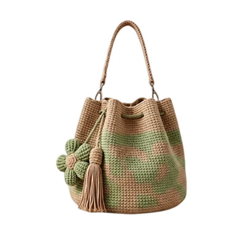 🧶2026 Nieuw binnen 50% KORTING👜Gehaakte Bloemen Bucketbag voor Dames – Ruim & Stijlvol 🧶