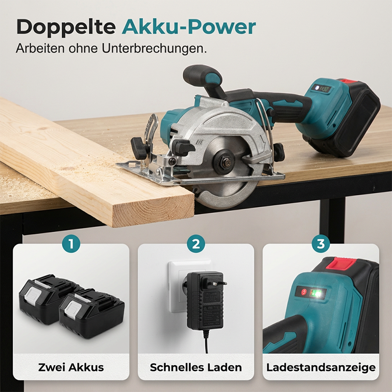 ⚡50% KORTING🛠️Hogesnelheids-accucirkelzaag met borstelloze motor – Krachtig, draadloos & precisie